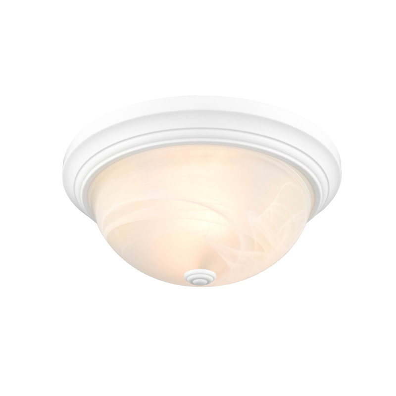Andreyah Glass Flush Mount, White, 5.5'' H x 13'' W x 13'' D