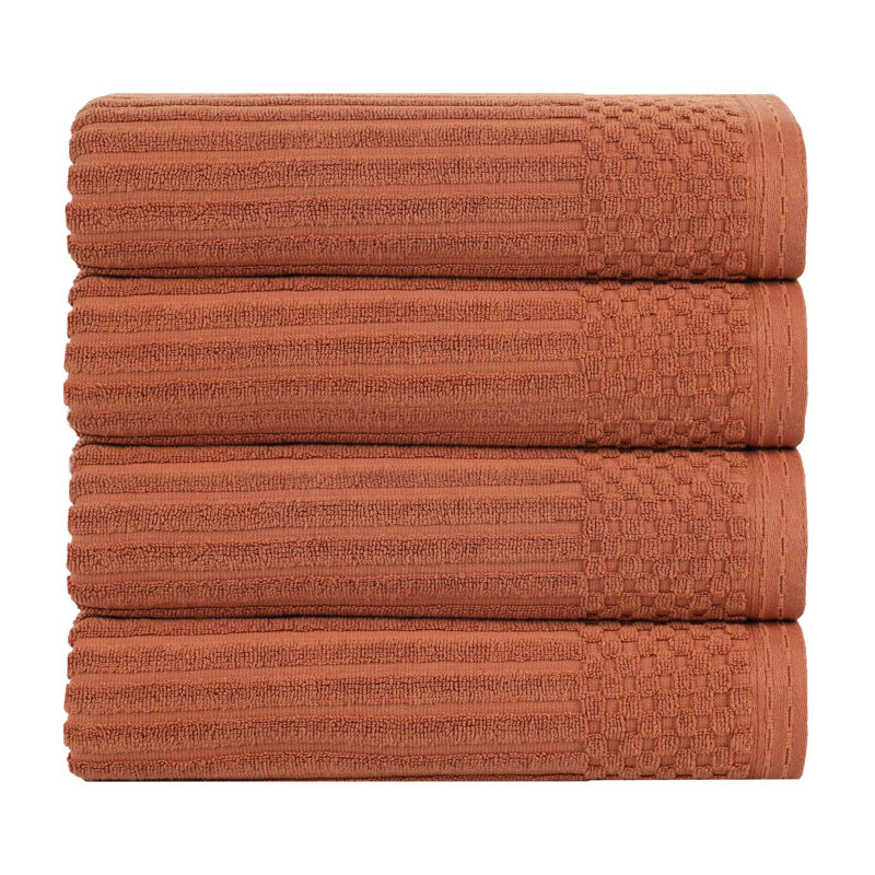 Collection de serviettes en coton Soho Spa, Ensemble de 4 serviettes de bain, Rouille