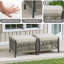 Ensemble de 2 repose-pieds d'extérieur en osier PE avec coussin pour la cour ou la terrasse-2113486609