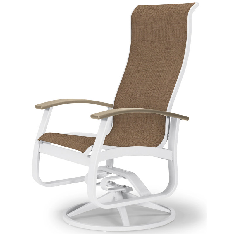 Chaise berçante Askar, Blanc lustré, Désert P60, Rouge 1D Sunbrella®