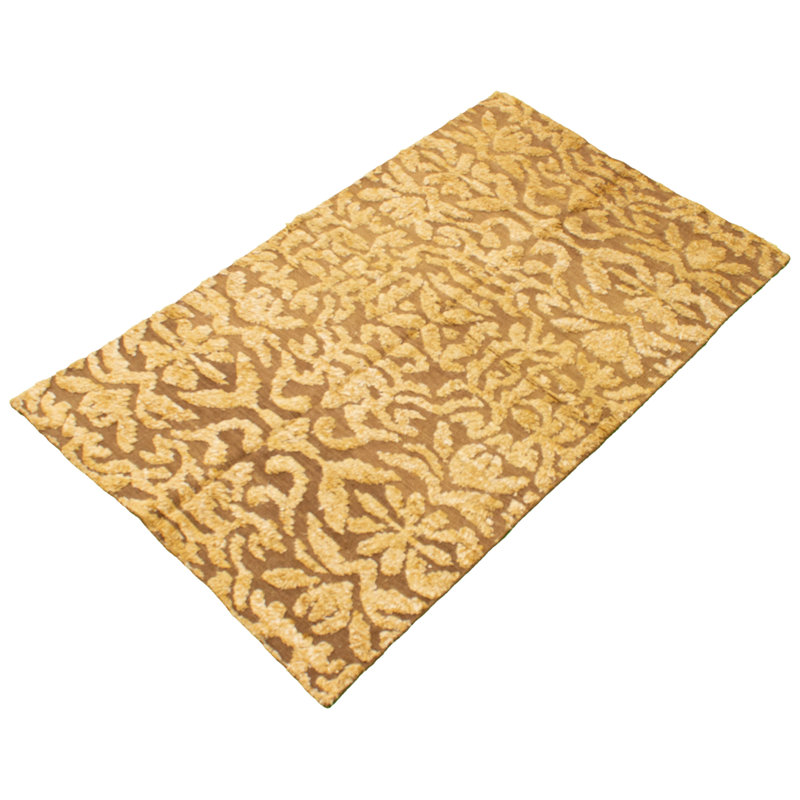 Tapis décoratif en laine noué à la main de conception unique 5 pi 3 po x 8 pi 3 po Bronislava noué à la main