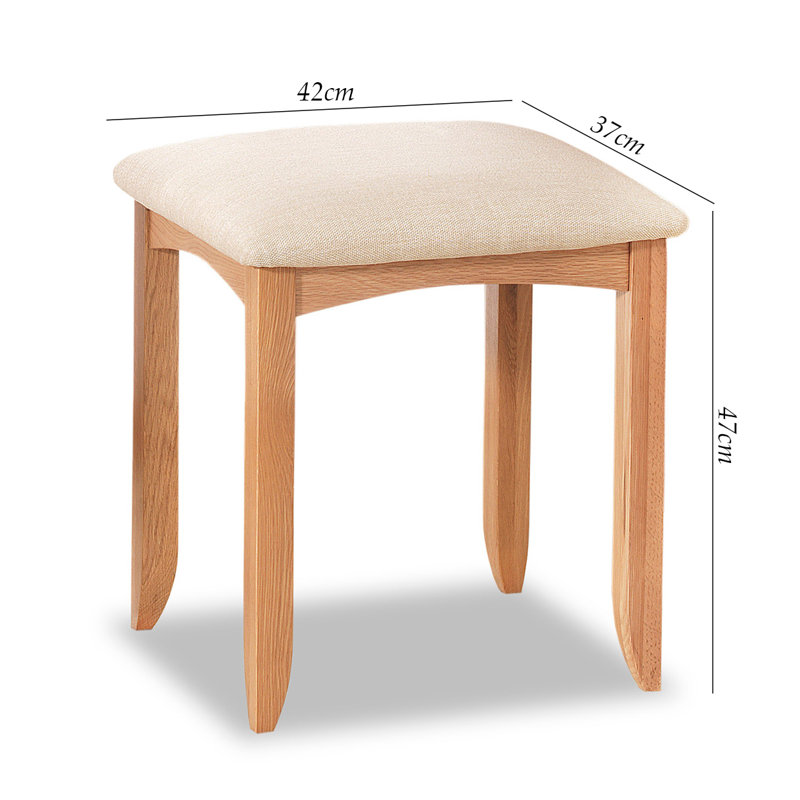 Solid Wood Accent Stool, Natural