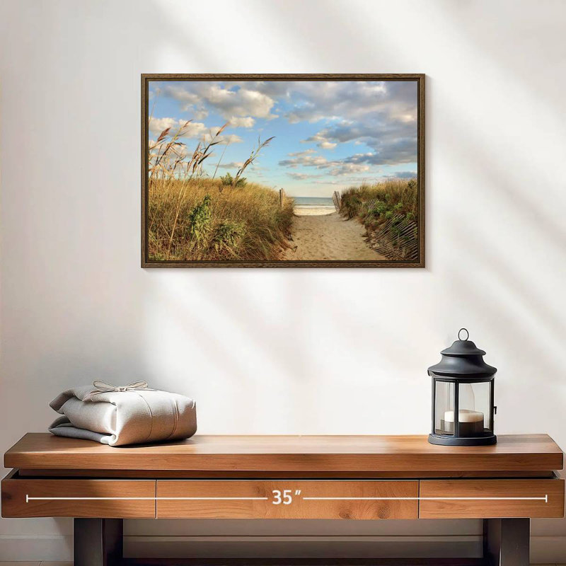 Long Island Aulelei, 19 po x 13 po, Cadre flottant noyer