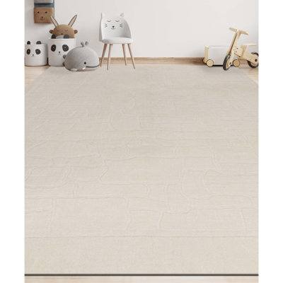 Tapis en viscose blanc cassé