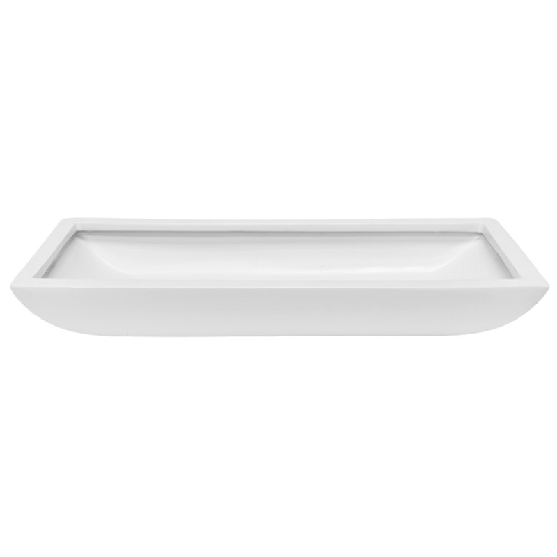 Handmade Planter Box, White, 3" H x 7.5" W x 19.5" D