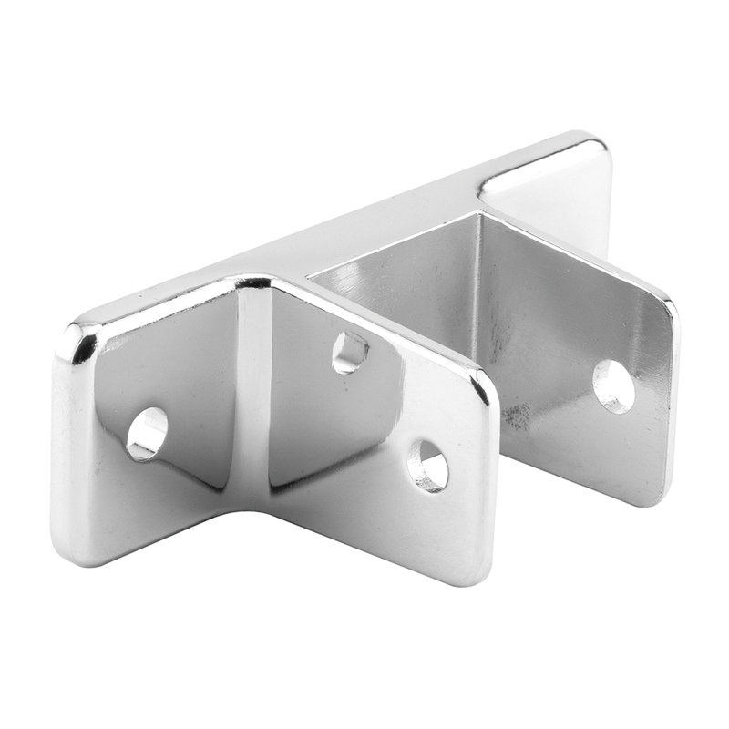 Two Ear Wall Bracket, 1-1/4 In., Mini, With Fasteners, Chrome
