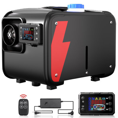 Chaufferette, chaufferettes au gazole de 8 kW avec télécommande et moniteur ACL, chaufferette de voiture à réservoir de carburant 5L avec convertisseur de courant alternatif 110V