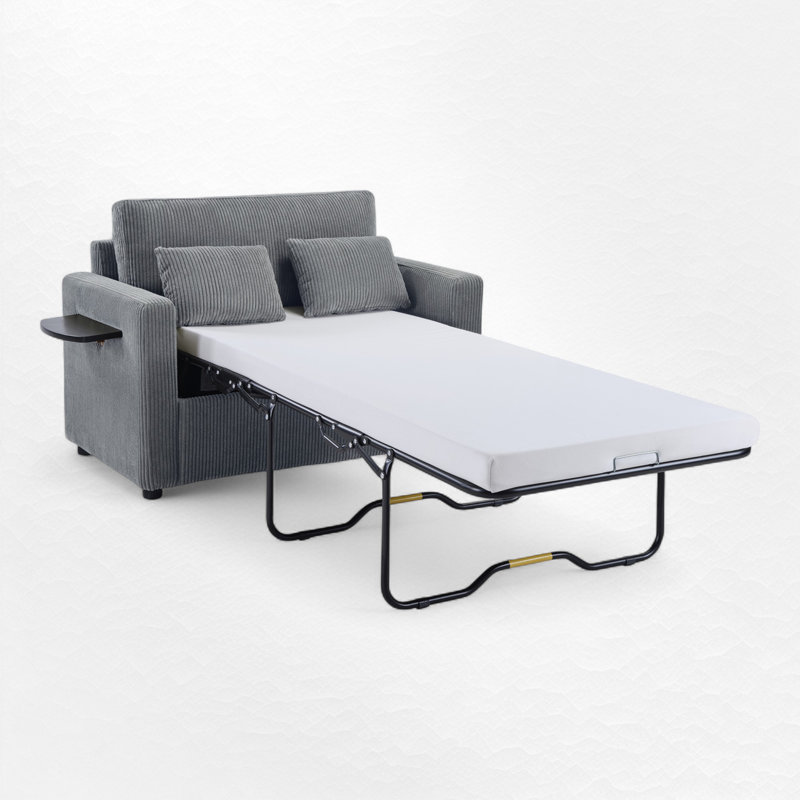 Canapé-lit avec ports USB, Gris