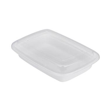 Asporto 16 oz Round Black Plastic To Go Box - with Clear Lid, Microwavable  - 6 1/4 x 6 1/4 x 1 3/4 - 100 count box