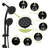7 Hand Shower & 4.7" Rain Showerhead Pair, Matte Black With Adjustable Slide Bar And Manual-125519123
