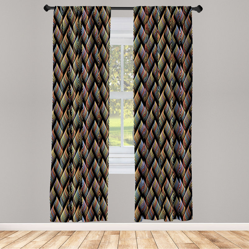 Panneaux de rideaux semi-transparents avec passe-tringle, 28 po x 63 po