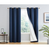 Alis Solid Color 100% Blackout Thermal Grommet Curtain Panels