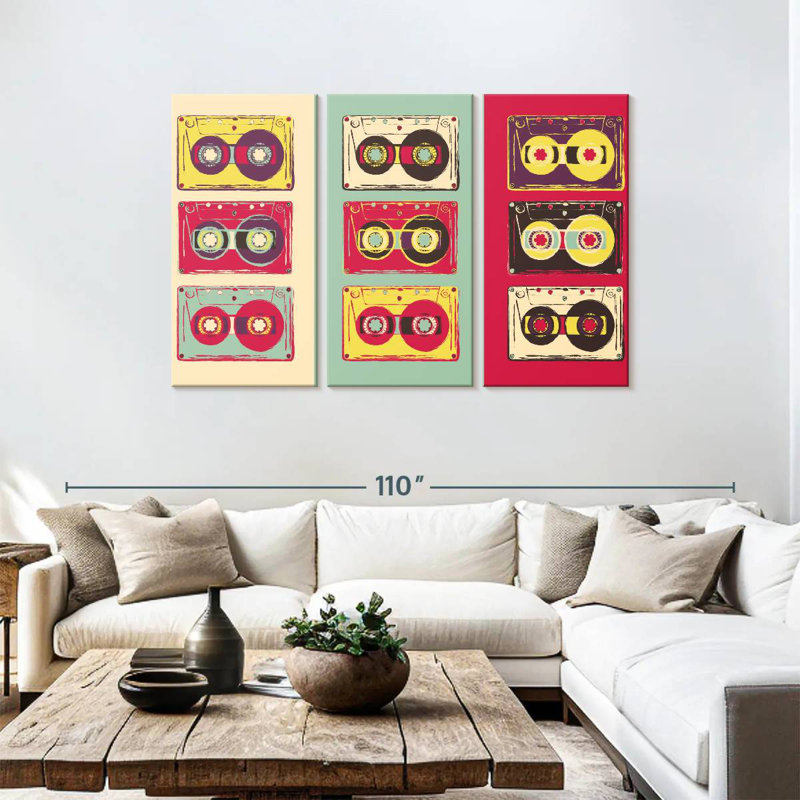 Abarca Retro Tapes, 48" H x 74" W