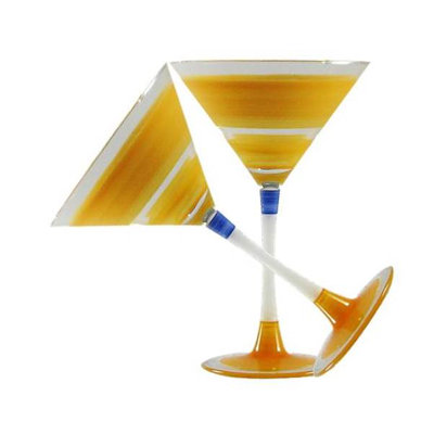 Cottage Retro Stripe 7.25oz. Martini Glass Set