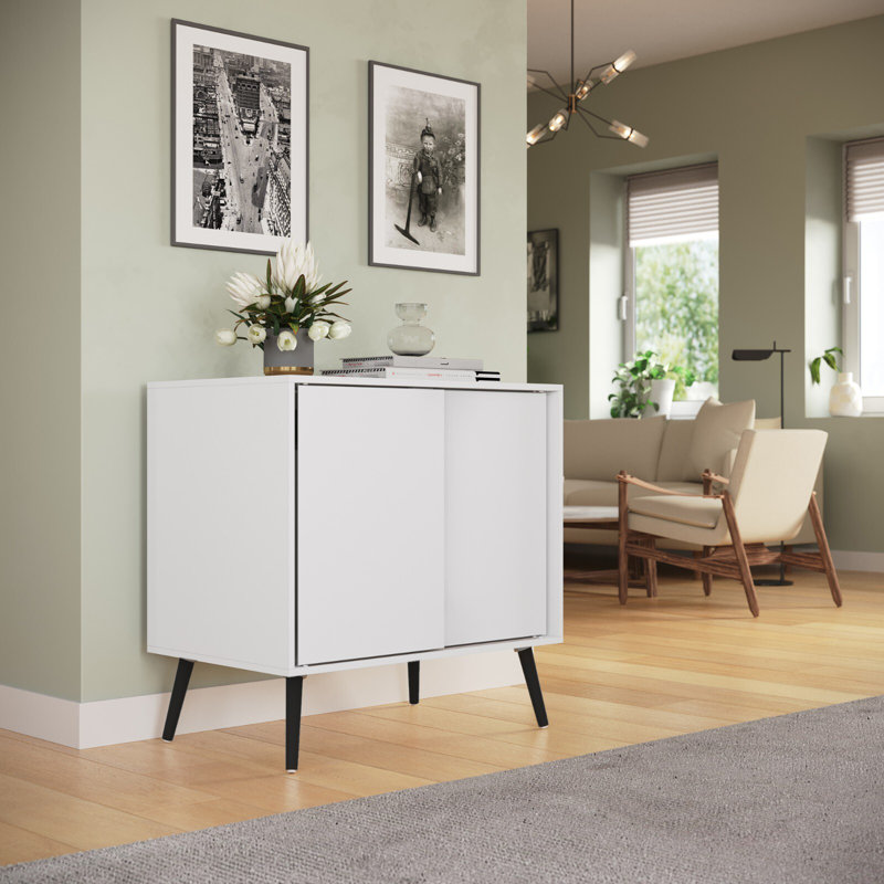 Rectangle Accent Cabinet, White/Black