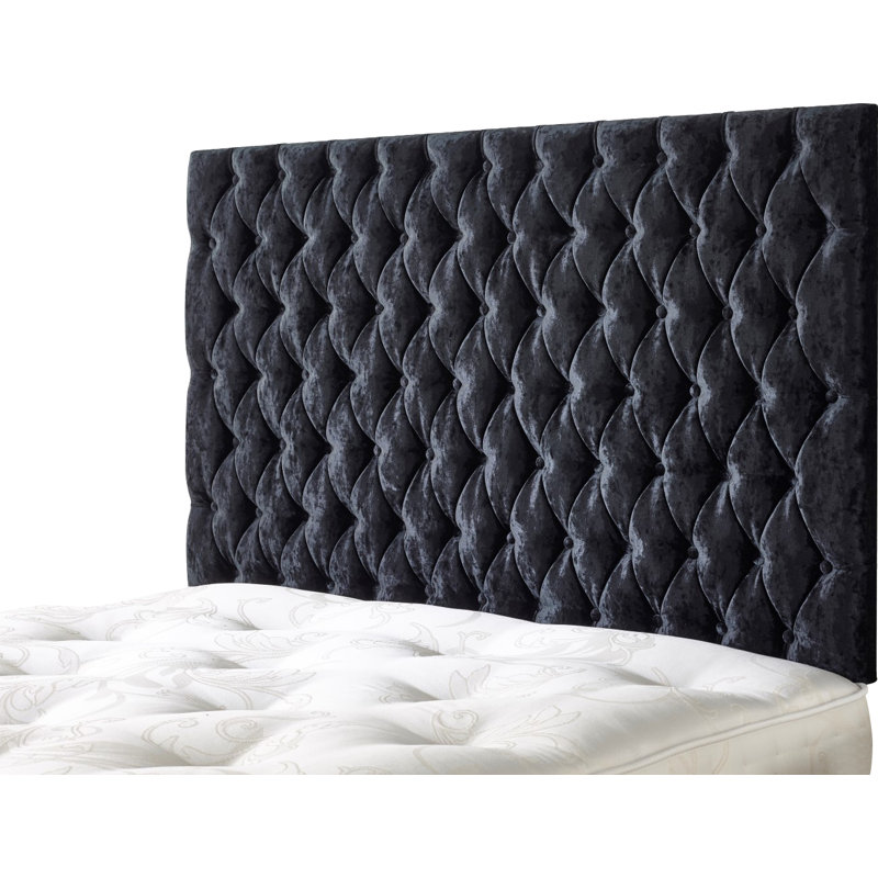 Maggie Upholstered Headboard, Double (4'6"), Black