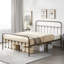 Metal Bed Frame with Vintage Headboard-419180860-435665686