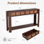 59'' Farmhouse Console Table Wooden Entryway Table with 2 Drawers & 2-Tier Open Storage Shelf
