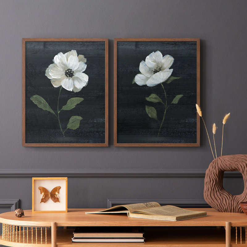 Impression encadrée Country Botanical I-Premium - prête à être accrochée - aucun clou requis - aucun clou requis, Noyer