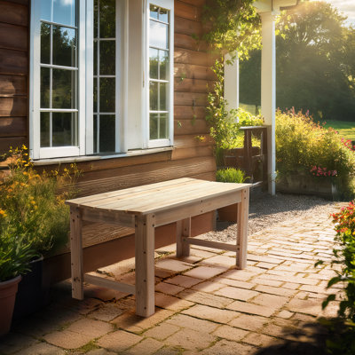Solid Wood Backless Garden Bench