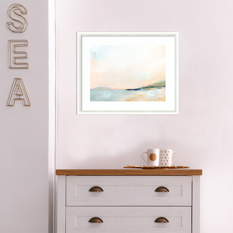 «Open Sky over Water» par Sue Schlabach - impression encadrée, Blanc, L 21 po x H 17 po