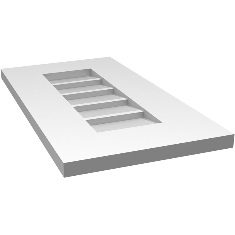 Vent à pignon rectangulaire en uréthane non-fonctionnel, H 22 po x l 12 po x P 1 po