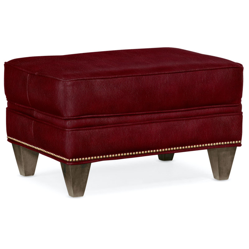 Reddish Ottoman, French Natural, Cobblestone, Aline Light Gray Stonewash Genuine Leather