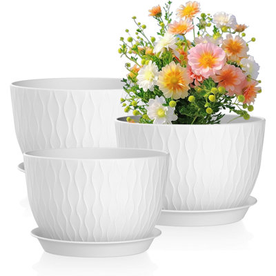 3 Pack Large Plant Pots (12/10/9 Inch)