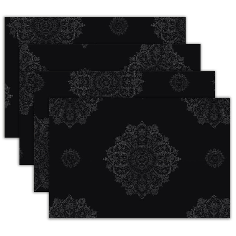 Lace Medallion 4Pk Placemat Set, Nickel