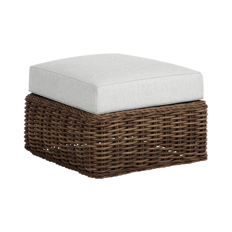 Repose-pieds d'extérieur Soho Woven N-Dura, Raphia, Welt, Perle Bali