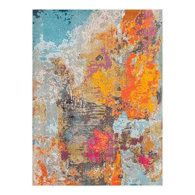 Washable Abstract Indoor Rug