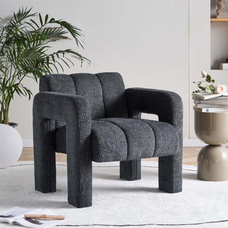 Fauteuil d'appoint rembourré de 31,10 pouces de large avec mousse haute densité et structure en bois massif pour un confort ultime