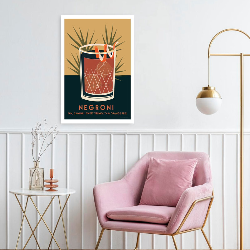 Art rétro rétro, cocktails d'été III, H 24 po x l 16 po
