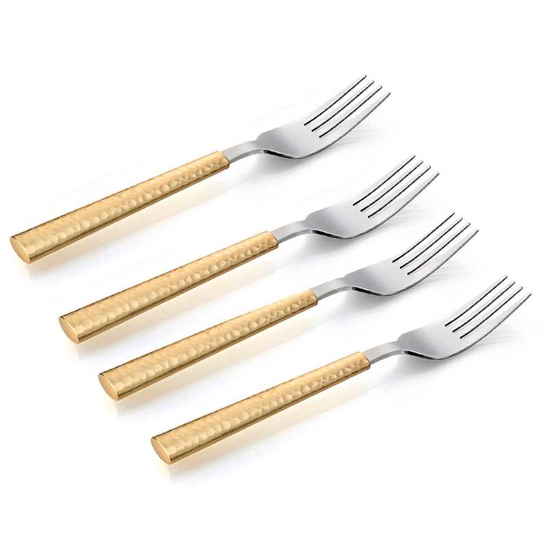 Nouvelle Stainless Steel Salad / Dessert Fork, Gold