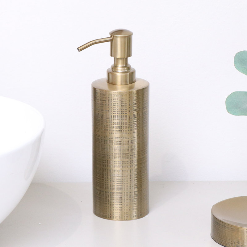 Brass Textured Metal Soap Dispenser, Gold