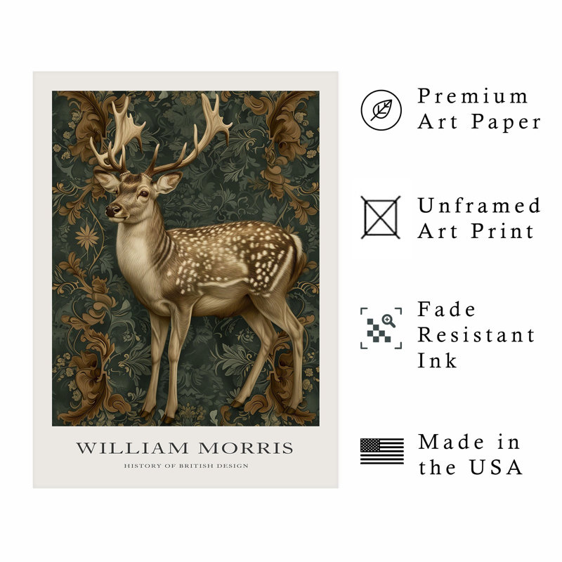 Animaux, reproduction d'art sans cadre William Morris Deer VI Cottage