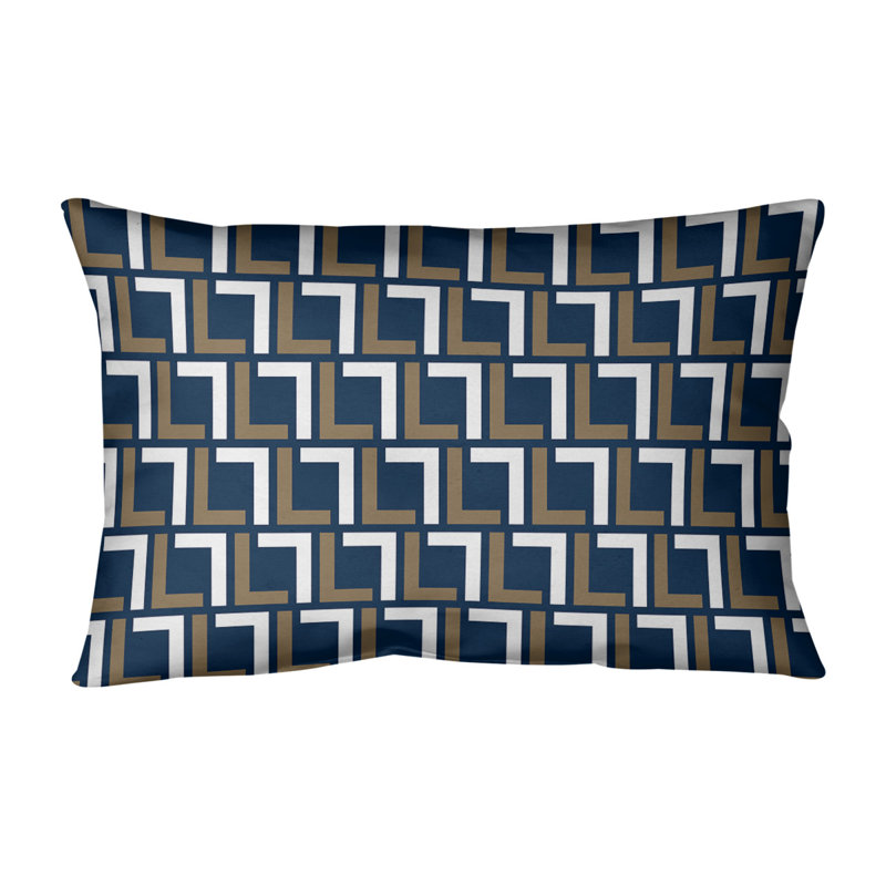 Housse de coussin rectangulaire et insert St Louis Football Luxury, Bleu millénaire / or nouveau siècle / blanc