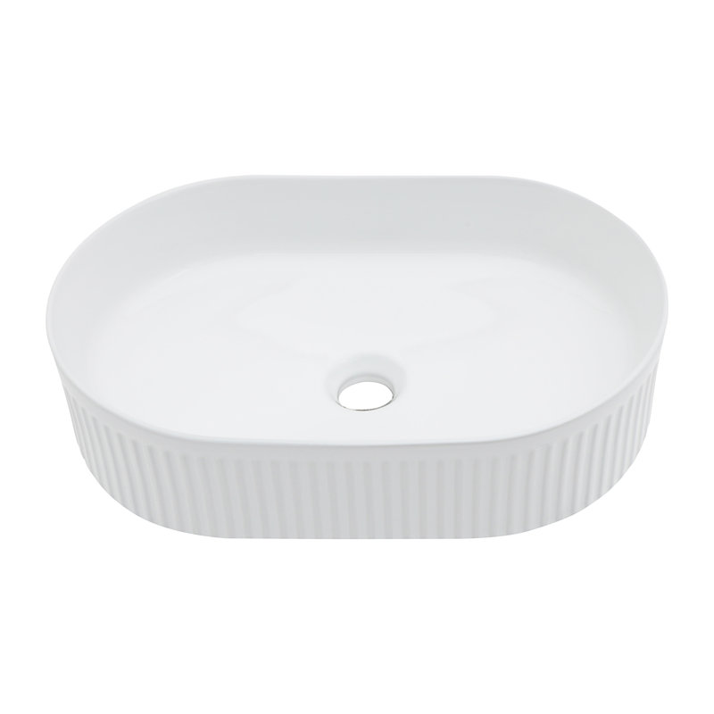 19.31X12.19 Inch White Ceramic Oval Vessel Bathroom Sink