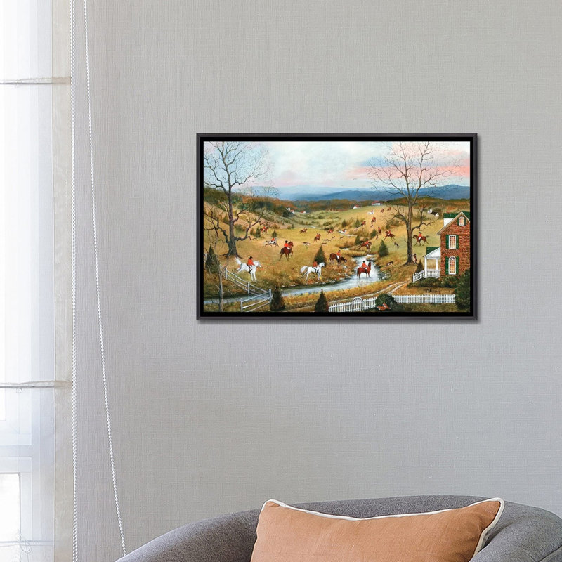 «Out Foxed», reproduction d'art sur toile encadrée, 26" x 18", Framed Canvas, Distressed Black