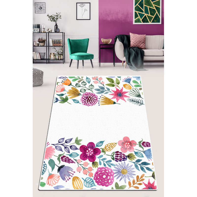 Premium Hall Carpet (4.9 x 6.6 ft), 100% Polyester, 0.2 in Pile Height | Antibacterial, Non-Slip Underside | Machine Washable, Durable & Easy Care, Perfect for Living Room or Entryway Decor