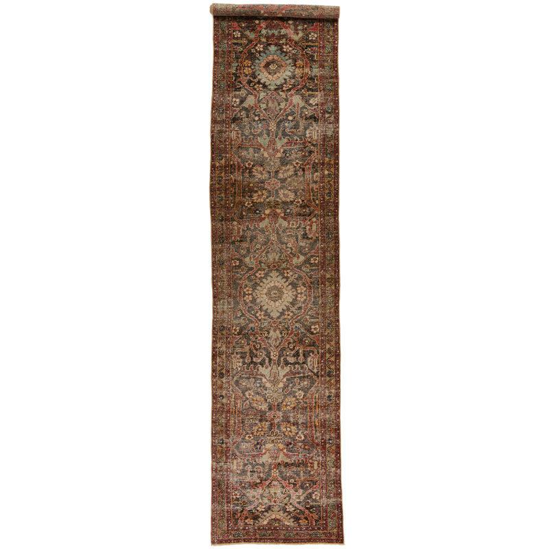 Chemin de table Oushak 3x16 brun et multicolore