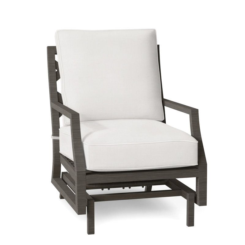 Lattice Arm Chair with Cushions, Natural White, No Welt