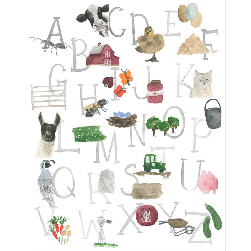 «Farm Alphabet» par Lucille Price, art mural encadré