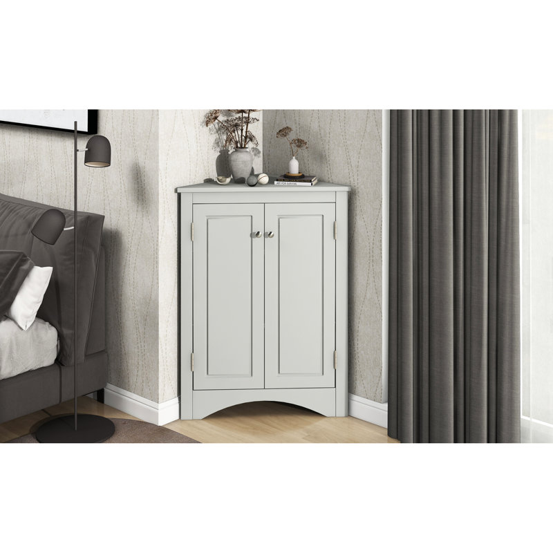 Grey Triangle Storage Cabinet With Adjustable Shelves - For Garage And Basement Modern For Home Organization