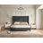 Crofford California King Size Modern Corduroy Upholstered Bed With 65'' Tall Headboard & Solid Wood Legs, Black-9268979-15224658