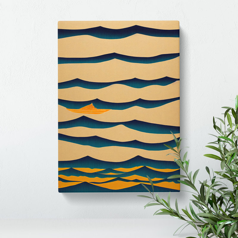 XC1022-1691X Contemporary Ocean Wave Art Abstract - Wrapped Canvas Print, 60cm H x 40cm W x 3cm D