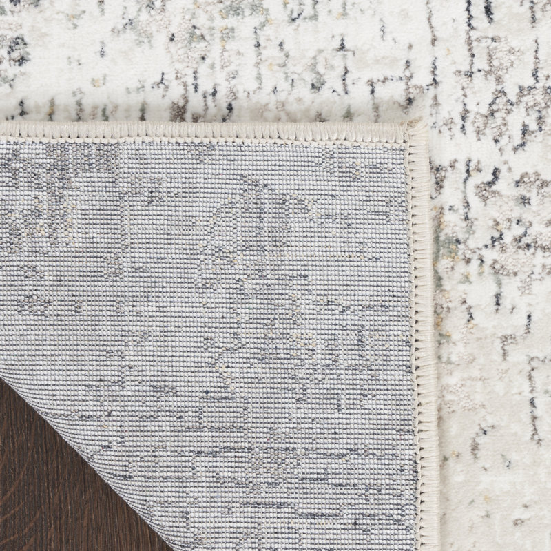 Distinctive Power Loom Synthetic Fibers Abstract Area Rug in Blue/Gray/Ivory