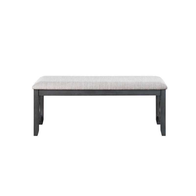 Ziemer Polyester Blend Upholstered Bench, Gray/Black