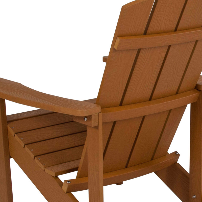 Chaises Adirondack d'extérieur en résine de polyester toutes saisons Balasi, Teck
