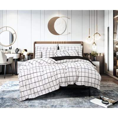Plaid Duvet Cover Set with Pillowcases Included
